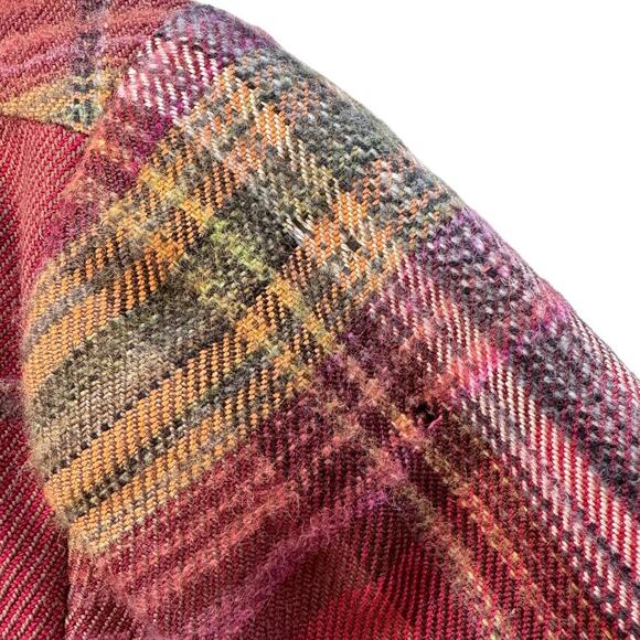 Burning Torch Plaid Boho Jacket, Cotton/Wool/Silk, Women's Size SMALL - Picture 8 of 14